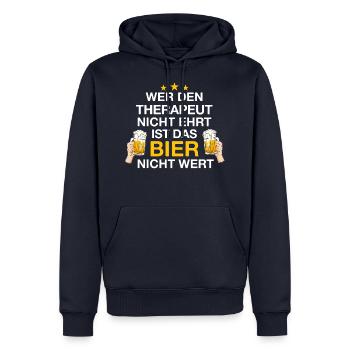 Therapeut Physiotherapeut Physio Beruf Spruch - Männer Premium Bio Hoodie - Navy - Vorne - Nico (187cm)