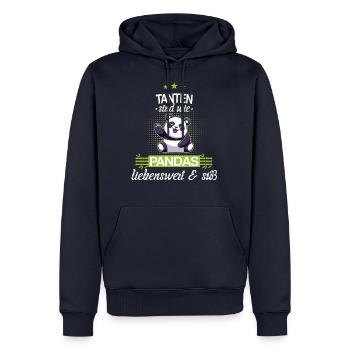 Tante Großtante Tanten Familie Panda Spruch - Männer Premium Bio Hoodie - Navy - Vorne - Nico (187cm)