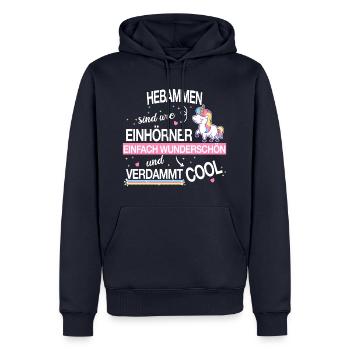 Hebamme Hebammen Entbindungspflegerin Beruf Spruch - Männer Premium Bio Hoodie - Navy - Vorne - Nico (187cm)