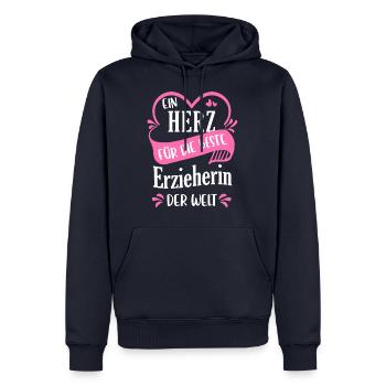 Erzieher Erzieherin Kindergärtner Spruch Beruf - Männer Premium Bio Hoodie - Navy - Vorne - Nico (187cm)