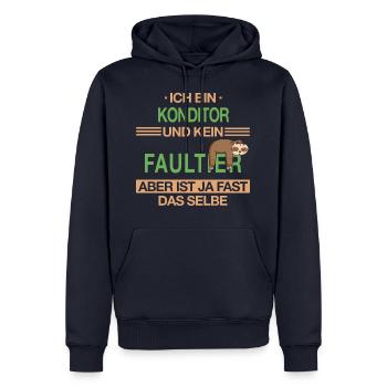 Konditor Konditorei Kuchen Torte Beruf Spruch - Männer Premium Bio Hoodie - Navy - Vorne - Nico (187cm)