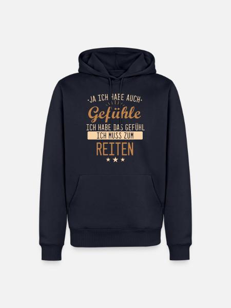 Pferd Pferde Reiten Pferdereiten Reitsport Spruch - Männer Premium Bio Hoodie - Navy