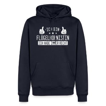 Flügelhornistin Flügelhorn Horn Instrument Spruch - Männer Premium Bio Hoodie - Navy - Vorne - Nico (187cm)