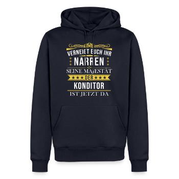Konditor Konditorei Kuchen Torte Beruf Spruch - Männer Premium Bio Hoodie - Navy - Vorne - Nico (187cm)