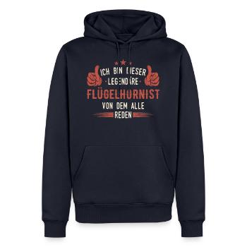 Flügelhornist Flügelhorn Horn Instrument Spruch - Männer Premium Bio Hoodie - Navy - Vorne - Nico (187cm)