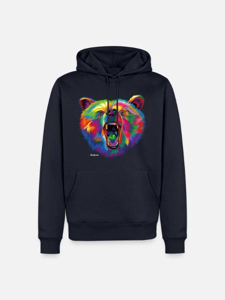 P.D. Moreno Bunter Bär - Männer Premium Bio Hoodie - Navy