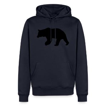 bear - brown bear - hunting - hunter - Men’s Premium Organic Hoodie - navy - Front - Nico (187cm)