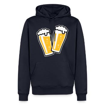 XDoppelter Willie (3) - Sweat à capuche Premium bio Homme - bleu marine - Devant - Nico (187cm)