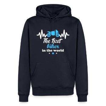 The best biker in the world - Men’s Premium Organic Hoodie - navy - Front - Nico (187cm)