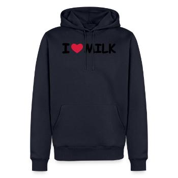 I Love Milk - Männer Premium Bio Hoodie - Navy - Vorne - Nico (187cm)