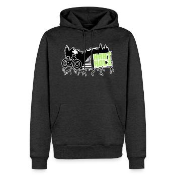 HARTHOLZ Freeride - Männer Premium Bio Hoodie - Anthrazit meliert - Vorne - Thijin (182cm)