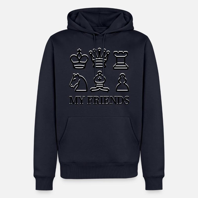 Échecs - Sweat à capuche Premium bio Homme - bleu marine