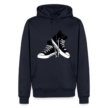 chaussures cool - Sweat à capuche Premium bio Homme - bleu marine - Devant - Nico (187cm)