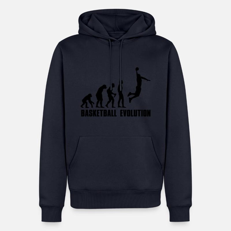 Evolution Basket Dunk - Sweat à capuche Premium bio Homme - bleu marine