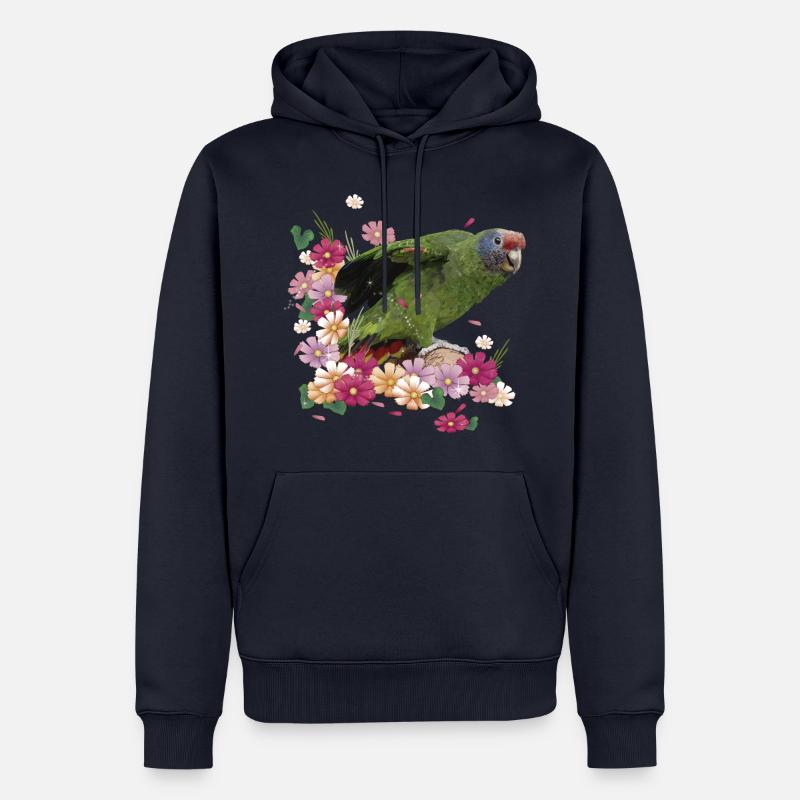 Le perroquet à queue rousse - Sweat à capuche Premium bio Homme - bleu marine