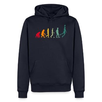 Basketball Evolution Basketballer retro Geschenk - Männer Premium Bio Hoodie - Navy - Vorne - Nico (187cm)