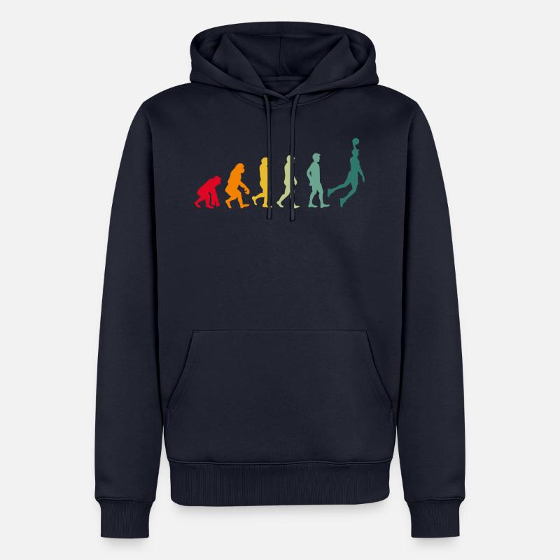 Cadeau rétro de joueur de basket-ball évolution - Sweat à capuche Premium bio Homme - bleu marine