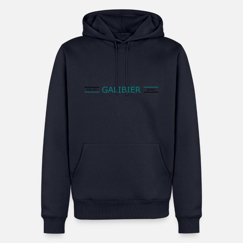 Col du Galibier - Sweat à capuche Premium bio Homme - bleu marine