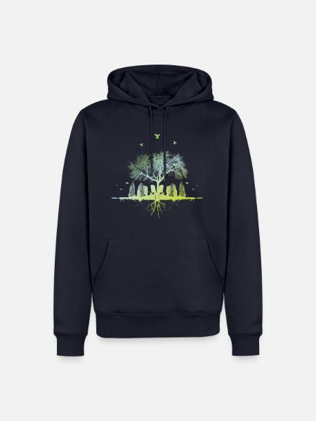citytree / Natur Stadt urban Baum Wald Vögel vegan - Männer Premium Bio Hoodie - Navy