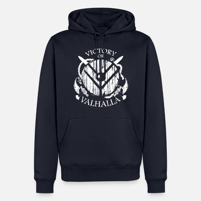 Viking Valhalla ou - Sweat à capuche Premium bio Homme - bleu marine