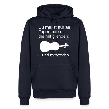 Geige üben - Männer Premium Bio Hoodie - Navy - Vorne - Nico (187cm)