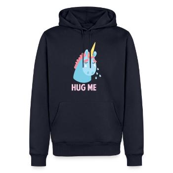 Einhorn weint Traurig Geschenk Umarmen - Männer Premium Bio Hoodie - Navy - Vorne - Nico (187cm)