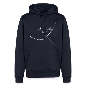 abstrait - Sweat à capuche Premium bio Homme - bleu marine - Devant - Nico (187cm)