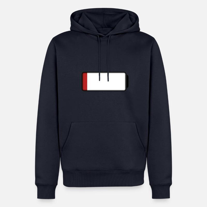 Battery (low / empty - 10%) - Männer Premium Bio Hoodie - Navy