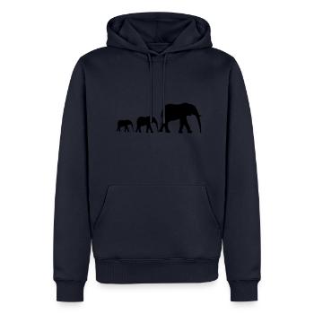 famille éléphant - Sweat à capuche Premium bio Homme - bleu marine - Devant - Nico (187cm)