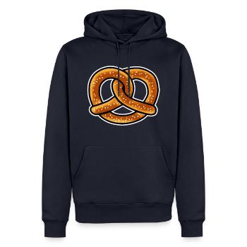 Bretzel Bavière - Sweat à capuche Premium bio Homme - bleu marine - Devant - Nico (187cm)