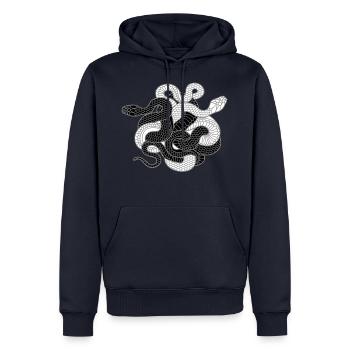 Serpents cadeaux pour Yin Yang Python Cobra fans - Sweat à capuche Premium bio Homme - bleu marine - Devant - Nico (187cm)