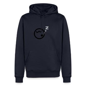 tired emoji - Männer Premium Bio Hoodie - Navy - Vorne - Nico (187cm)