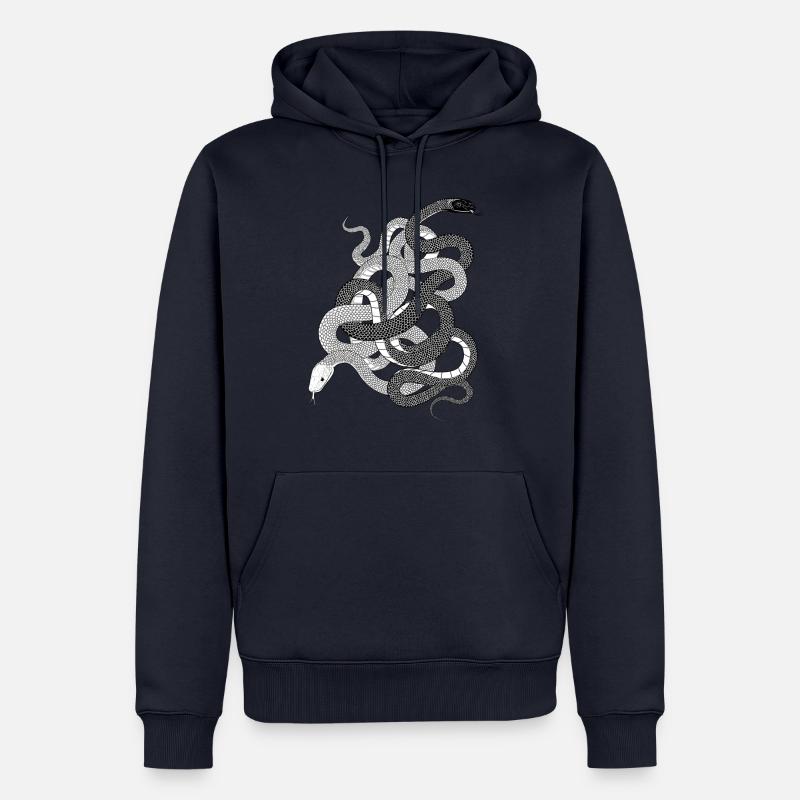 Schlangen Geschenk python anaconda snake - Männer Premium Bio Hoodie - Navy