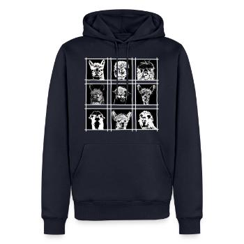 Lama alpaga alpaga animaux cadeau idée - Sweat à capuche Premium bio Homme - bleu marine - Devant - Nico (187cm)