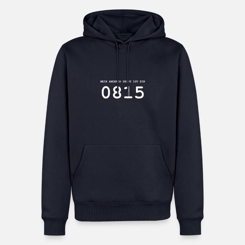 0815 - Sweat à capuche Premium bio Homme - bleu marine