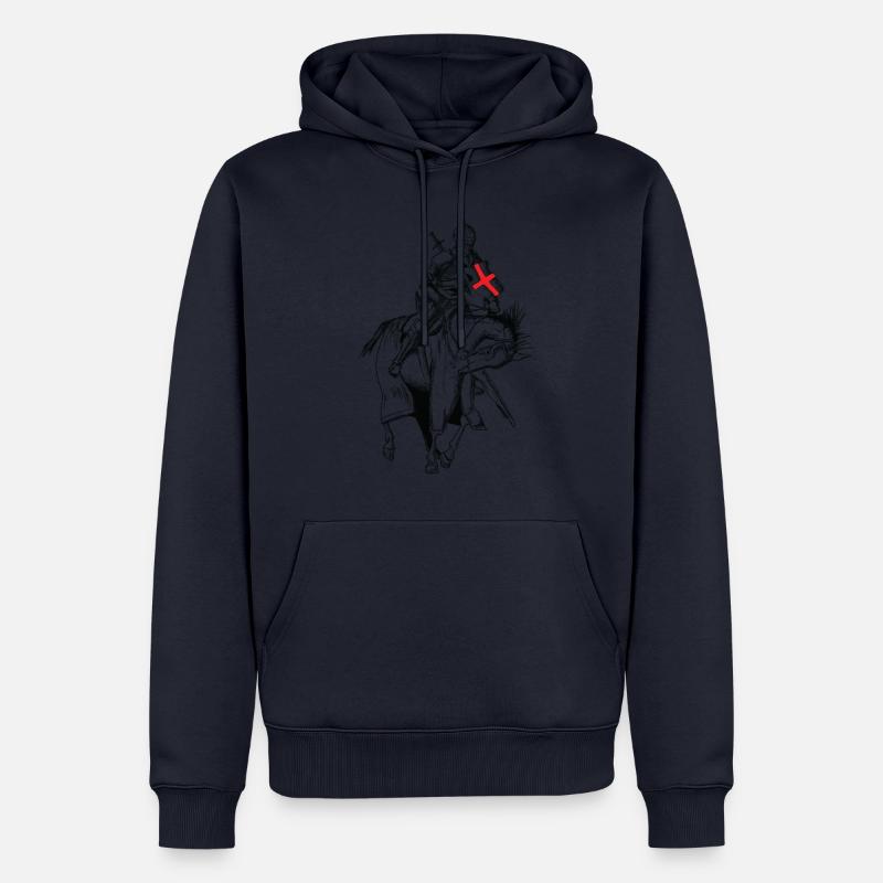 Chevalier - Croisé - Chevalier - Épée - Sweat à capuche Premium bio Homme - bleu marine
