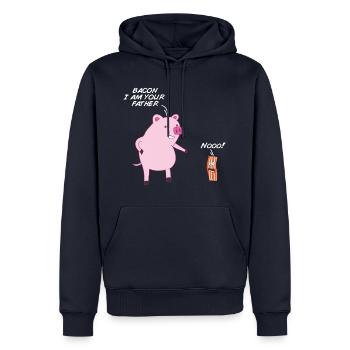 Bacon je suis ton père - Bacon - Père - Sweat à capuche Premium bio Homme - bleu marine - Devant - Nico (187cm)
