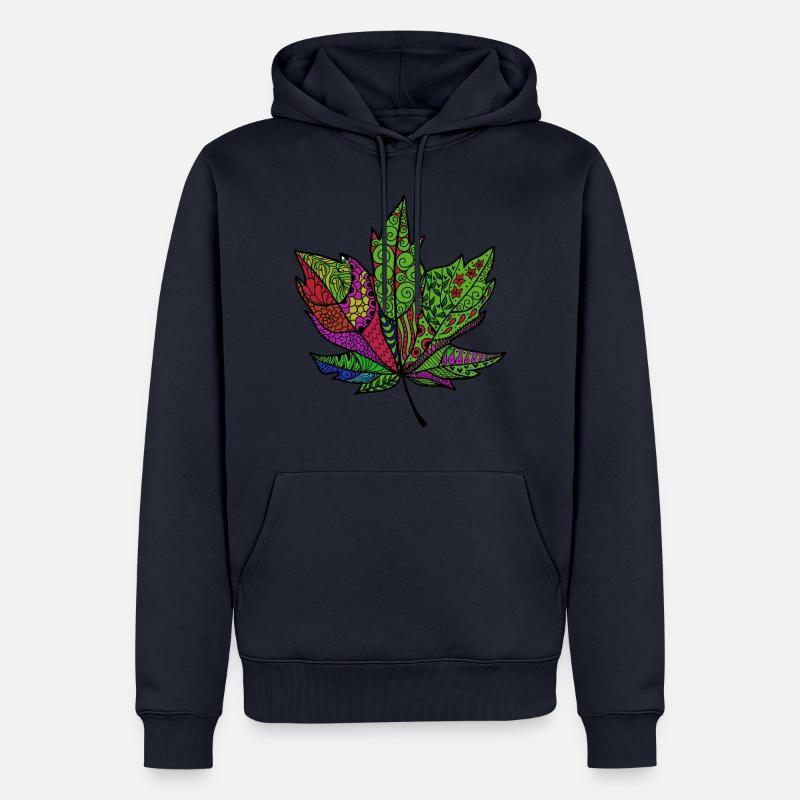 buntes Blatt - Männer Premium Bio Hoodie - Navy