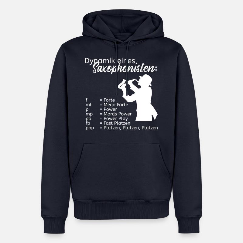 Dynamik eines Saxophonisten - Männer Premium Bio Hoodie - Navy