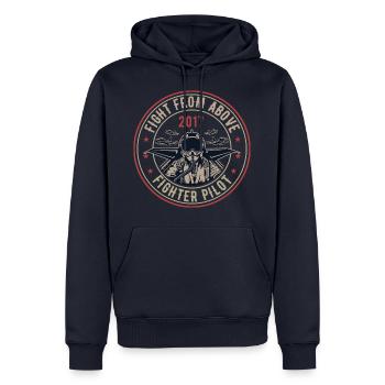 Fight From Above - Männer Premium Bio Hoodie - Navy - Vorne - Nico (187cm)