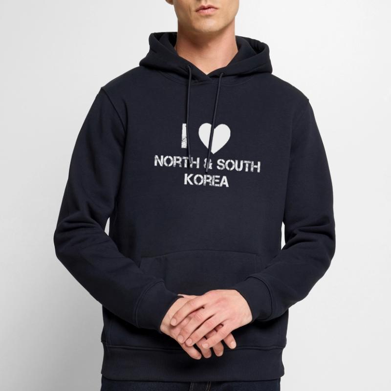 Corée du Nord Corée du Sud Corée Sweat à capuche Premium bio Homme