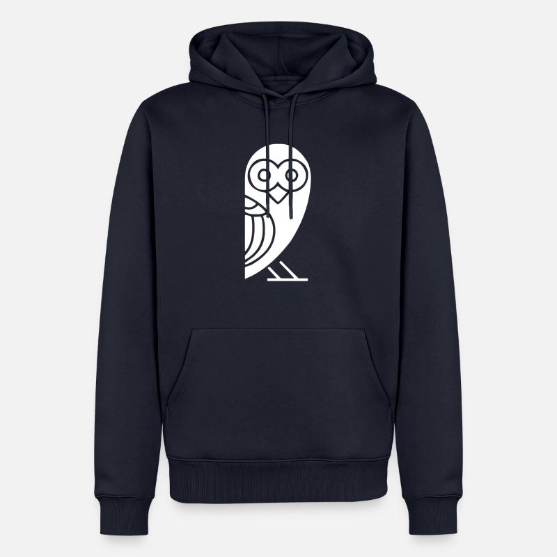 Eule big eyes - Männer Premium Bio Hoodie - Navy