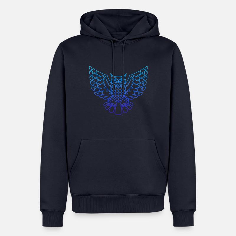 Coole Eule - Männer Premium Bio Hoodie - Navy