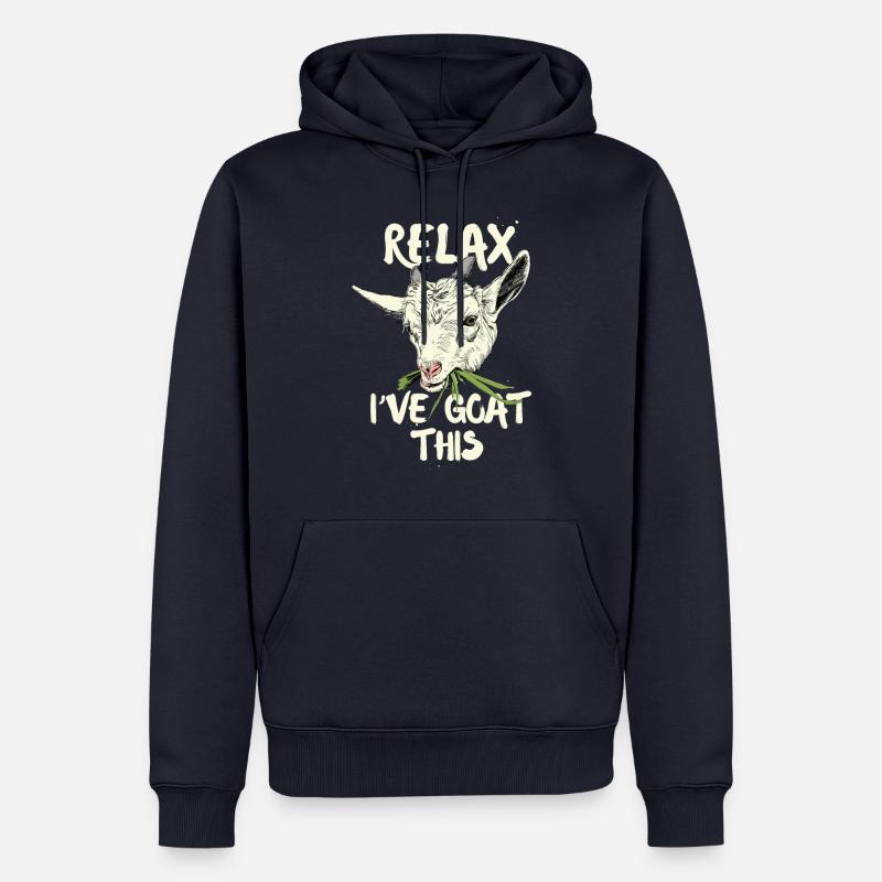Relax i’ve goat this - Sweat à capuche Premium bio Homme - bleu marine