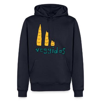 Veggidas - Sweat à capuche Premium bio Homme - bleu marine - Devant - Nico (187cm)