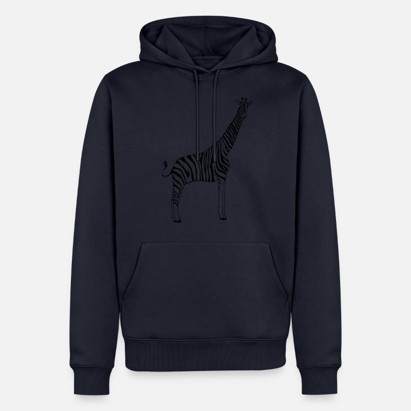 zebra giraffe - Männer Premium Bio Hoodie - Navy