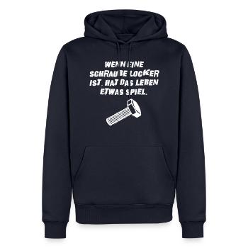 Schraube locker Lustig Geschenk Idee - Männer Premium Bio Hoodie - Navy - Vorne - Nico (187cm)