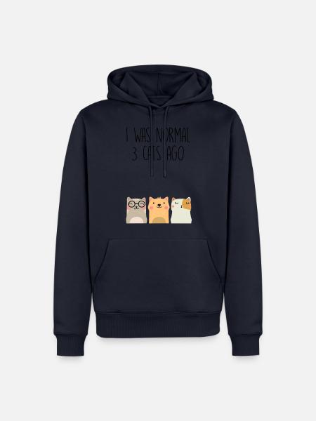 I was normal 3 cats ago - Männer Premium Bio Hoodie - Navy