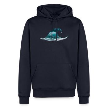 Welle Ozean Meer Surfen - Männer Premium Bio Hoodie - Navy - Vorne - Nico (187cm)