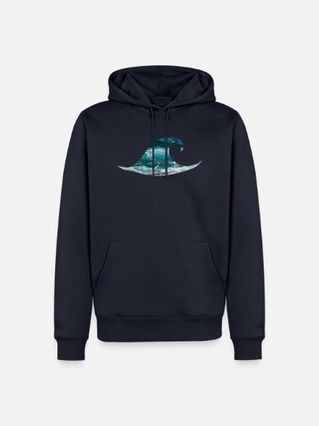 Wave ocean sea surfing - Men’s Premium Organic Hoodie - navy